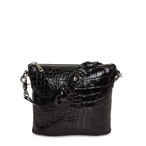 Style Limassol i sort. Skøn lille håndtaske / clutch i præget skind med flot flettet håndrem Octopus Denmark