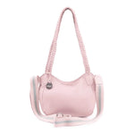 Style Lucca, lædertaske i flot støvet rosa. Skøn skulder- og crossbody m. flot flettet håndrem Octopus Denmark