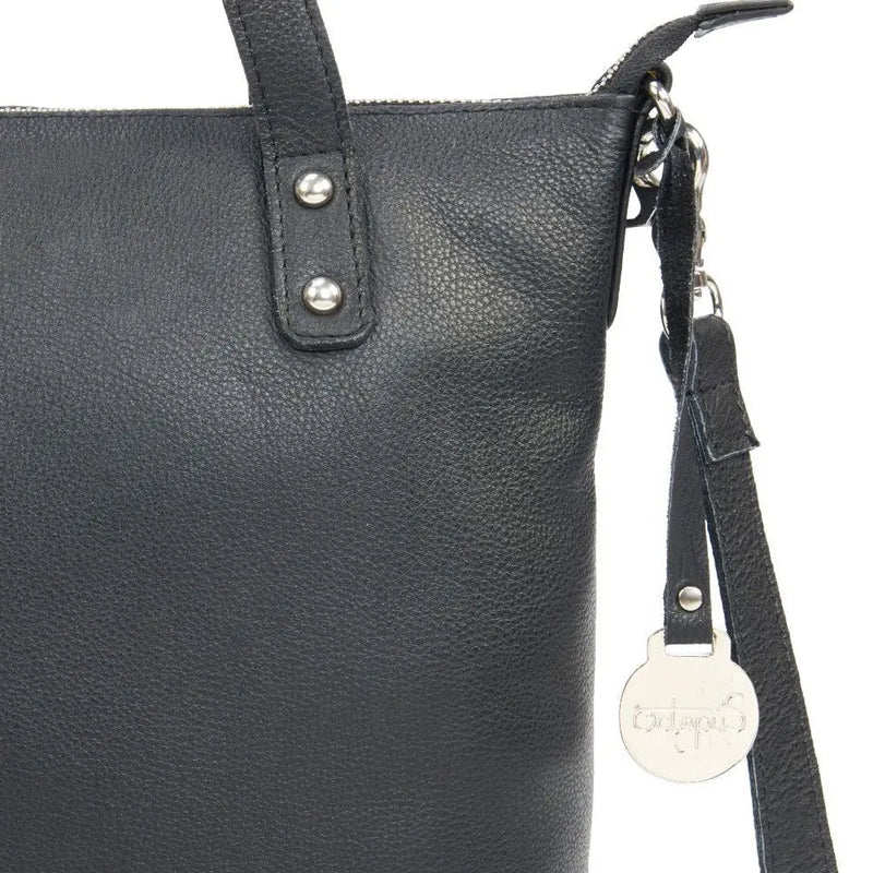 Style Mexico i sort. Smuk, stor lædertaske til hånd, skulder & crossbody Octopus Denmark
