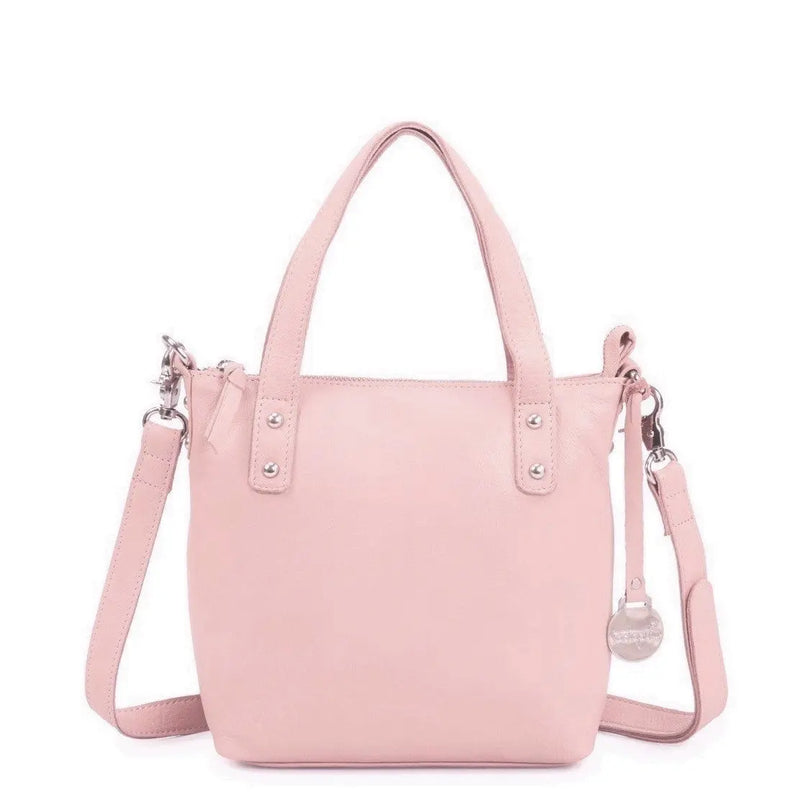 Style Monaco i en flot støvet rosa. Smuk lædertaske til hånd, skulder & crossbody Octopus Denmark
