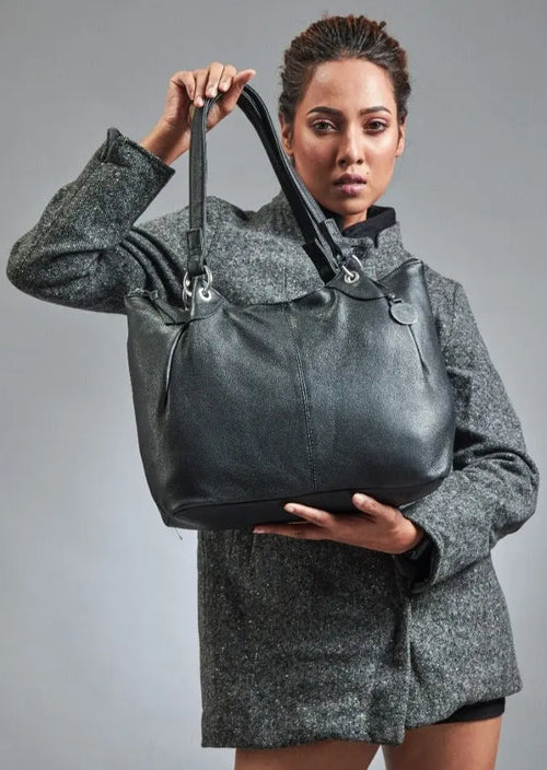 Style Morocco i sort. Eksklusiv shopper håndtaske / skuldertaske i flot læder Octopus Denmark
