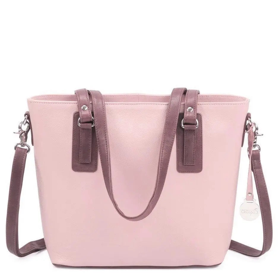 Årvågenhed Bliv sur bang Style Muscat i ultraflot rosa m. brun. Smuk håndtaske & skuldertaske i  lækkert læder