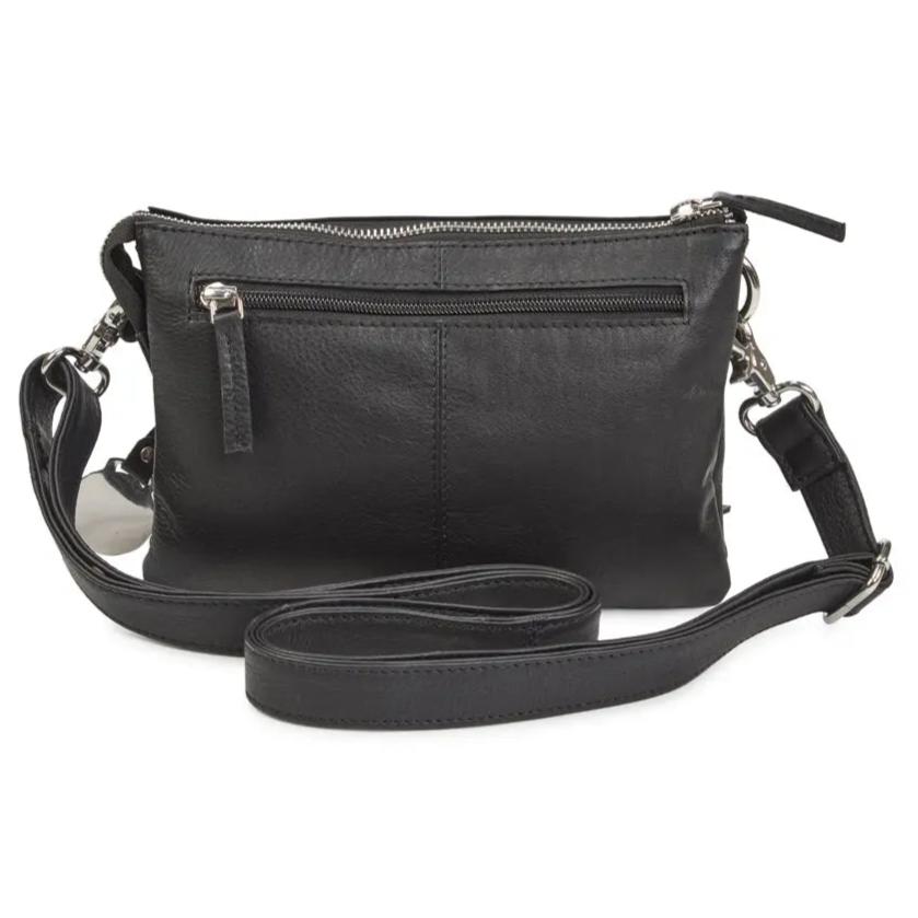  Style Oslo i sort med sølv. Ultracool clutch, skulder- & crossbodytaske. Superfed taske med mange rum og flotte lynlåse