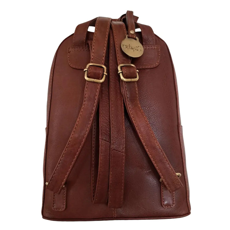 Style Palmas i mørke/chokoladebrun. Suveræn, klassisk unisex rygsæk i flot kvalitetslæder med vintagefinish Octopus Denmark