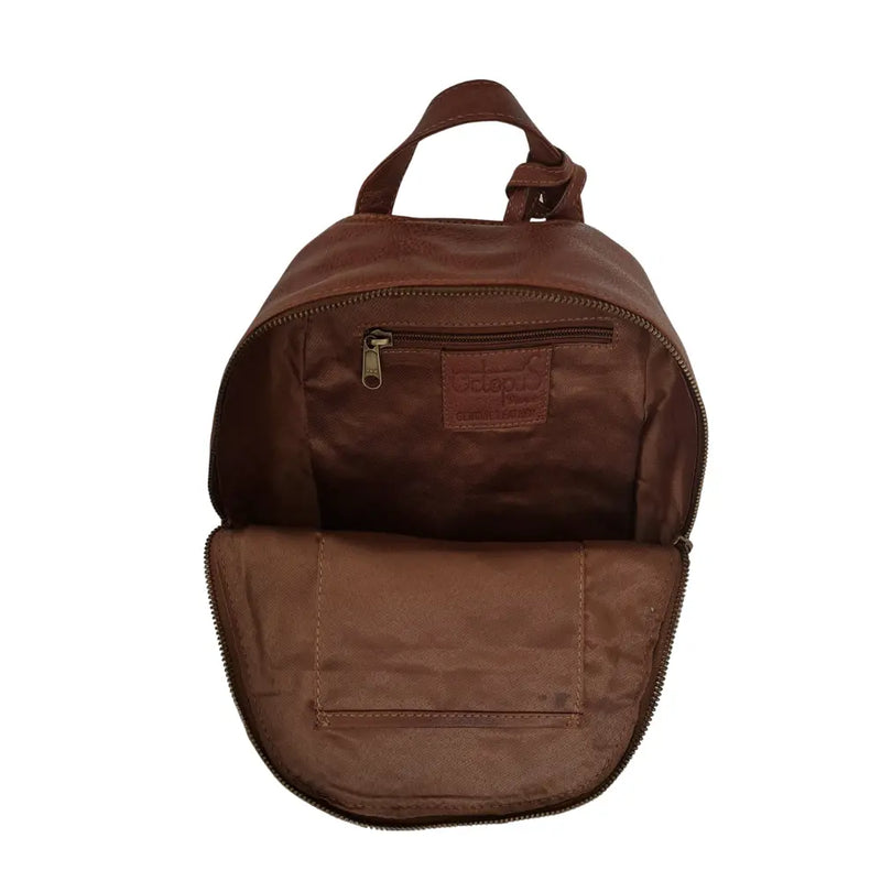 Style Palmas i mørke/chokoladebrun. Suveræn, klassisk unisex rygsæk i flot kvalitetslæder med vintagefinish Octopus Denmark