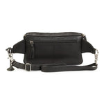 Style Nile i sort læder m. lynlåse i sølv. Suveræn skulder,- crossbody- & bumbag taske