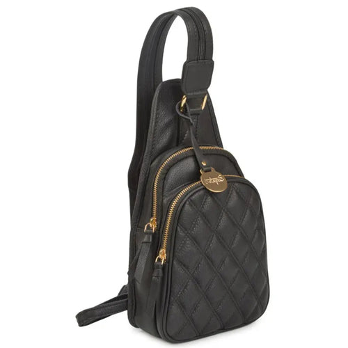 Style Nairobi i sort m. guld. Cool og fashionabel kombineret rygsæk / bumbag i lækkert kvalitetslæder - Octopus Denmark