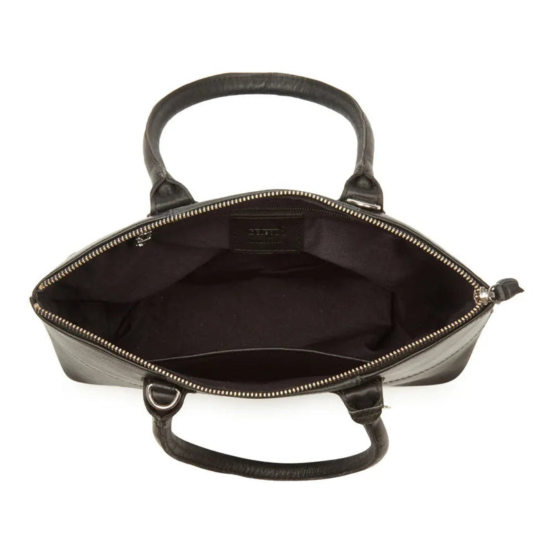BEMÆRK: Kollektionsprøve. Style Nauru i sort/mørkegråt læder. Stor, elegant og klassisk håndtaske. Inkl. skulderrem til crossbody - Octopus Denmark