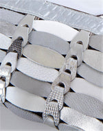Style Elfa (kun et stk. på lager). Skøn skulder- crossbodytaske i håndflettet skind i sølv Octopus Denmark